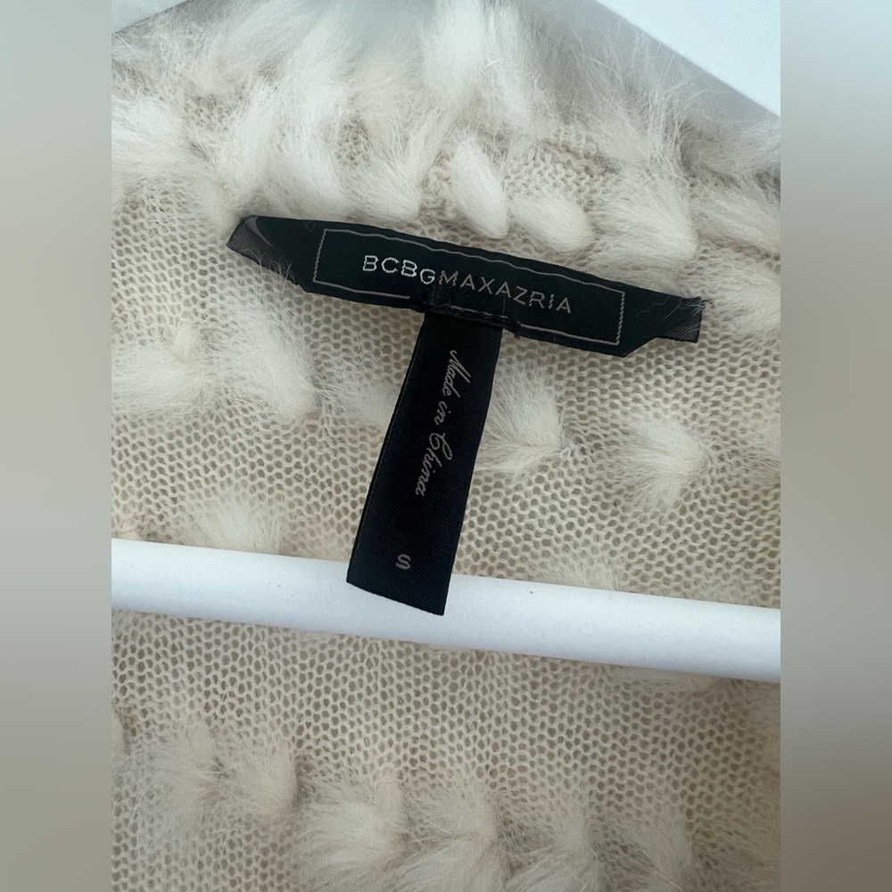 BCBG Maxazria Feather Shrug - Cream, Size S - Picture 2 of 3